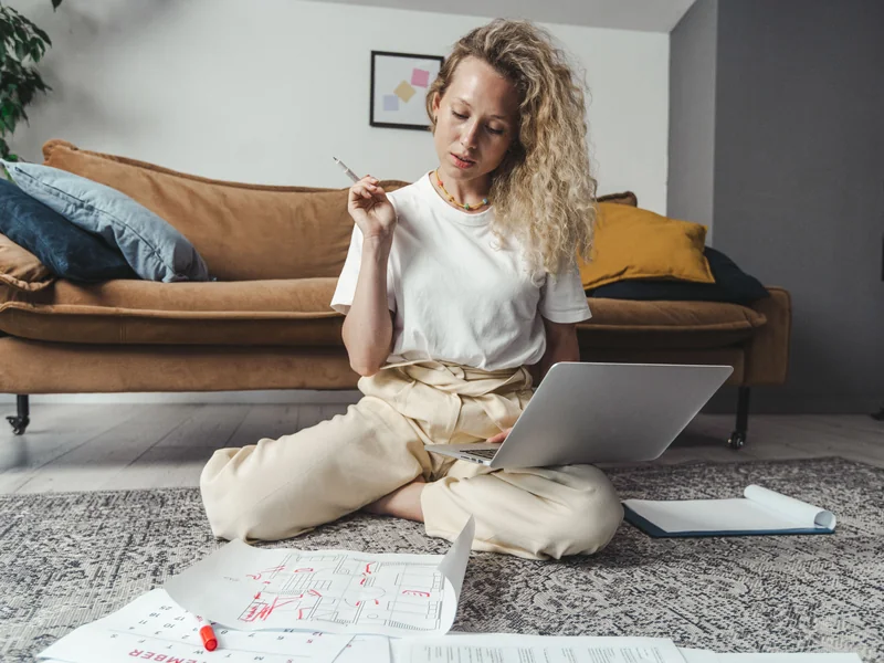 Woman reviewing IVF financing documents
